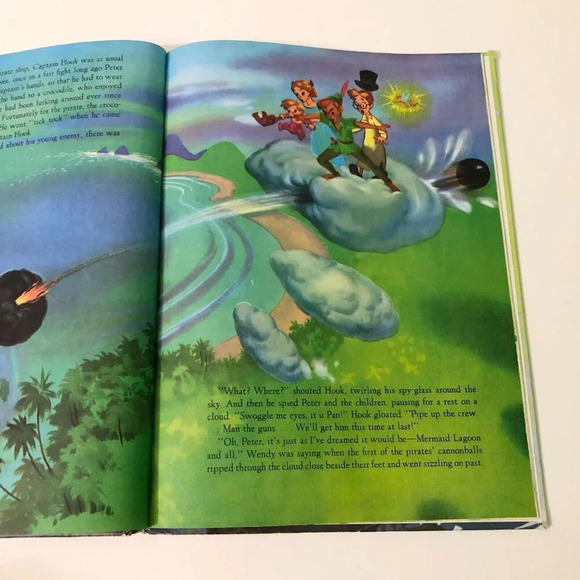 Vintage 1976 Peter Pan A Big Golden Book Walt Disney - Picture 12 of 16